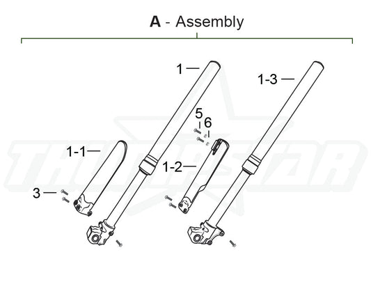 3113 | USD Front Forks | Adjustable | Black/Orange